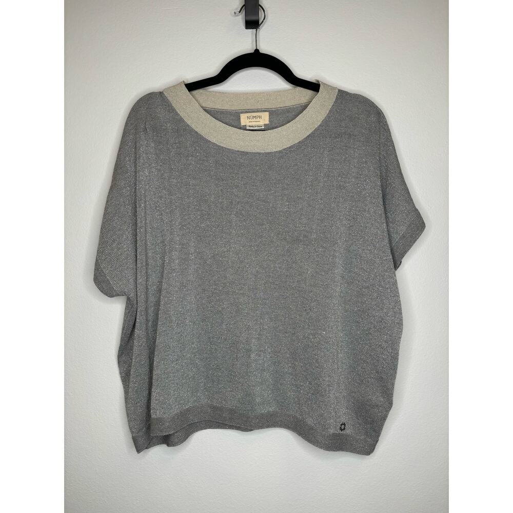 Anthropologie Numph Silver Sparkle Blouse